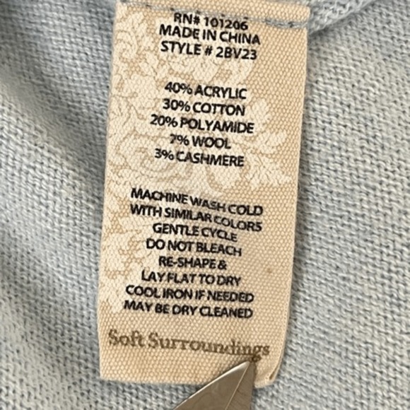 SOFT SURROUNDINGS Light Blue Sweater Tunic, Large - Picture 7 of 8